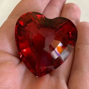 1998 Swarovski crystal society red crystal heart